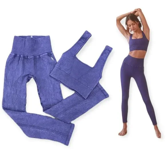 NWOT Free People Good Karma Tile Textured Set in OuterSpace MSRP $138 M/L - Picture 8 of 12